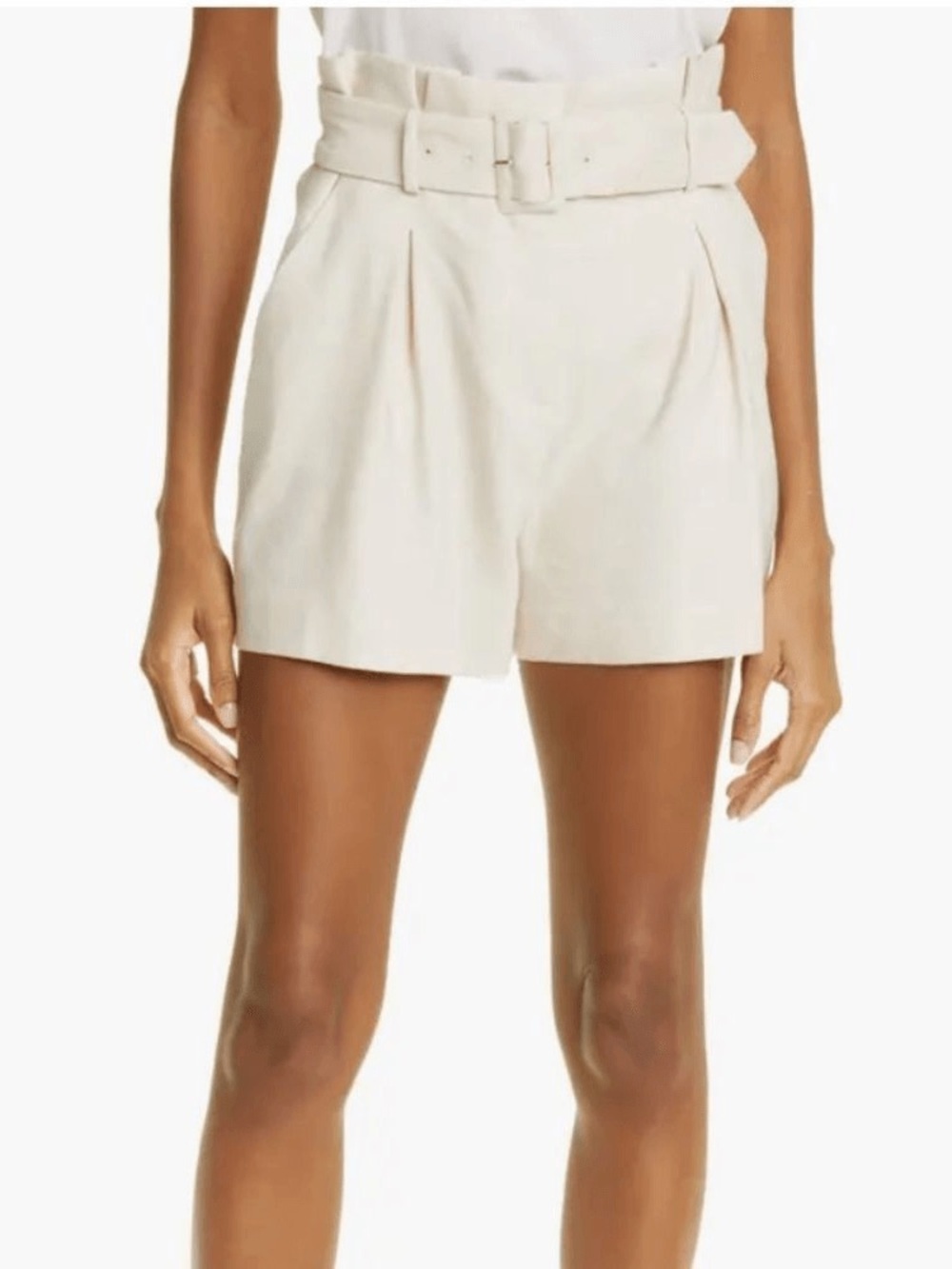 Veronica Beard Ashford Belted High Waisted Linen Blend Shorts Size 6 NWOT